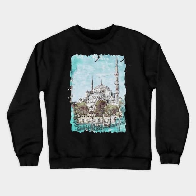 Blue Mosque Crewneck Sweatshirt by KMSbyZet